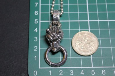 画像1: 銀狼頭  Wolf Head Pendant・隻眼ウルフヘッドペンダント（受注生産品・Built to Order Products）