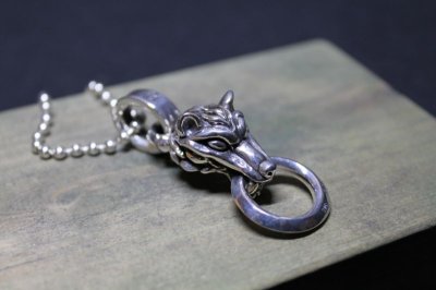 画像2: 銀狼頭  Wolf Head Pendant・隻眼ウルフヘッドペンダント（受注生産品・Built to Order Products）