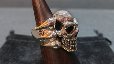 画像1: 銀神悪戯髑髏　God Skull Ring・ゴッドスカルリング（受注生産品・Built-to-order products）