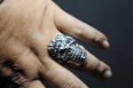 画像10: 銀麗刻牌髑髏輪　Queen of Hearts Judith Skull Ring （受注生産品・Built-to-order products） (10)