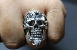 画像11: 銀命刻牌髑髏輪　Ace of Spades Rage Skull Ring （受注生産品・Built-to-order products） (11)