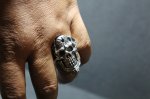 画像12: 銀命刻牌髑髏輪　Ace of Spades Rage Skull Ring （受注生産品・Built-to-order products） (12)