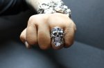 画像13: 銀命刻牌髑髏輪　Ace of Spades Rage Skull Ring （受注生産品・Built-to-order products） (13)