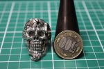 画像8: 銀命刻牌髑髏輪　Ace of Spades Rage Skull Ring （受注生産品・Built-to-order products） (8)