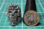 画像8: 銀麗刻牌髑髏輪　Queen of Hearts Judith Skull Ring （受注生産品・Built-to-order products） (8)