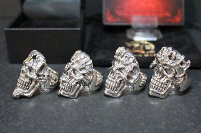 画像2: 銀勲刻牌髑髏輪　Jack of Clubs Lancelot Skull Ring （受注生産品・Built-to-order products）