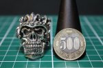 画像8: 銀覇刻牌髑髏輪　King of Diamonds Julius Caesar Skull Ring （受注生産品・Built-to-order products） (8)