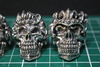 画像3: 銀騎士刻牌髑髏輪　Trump Skull Ring（４set/受注生産品・Built-to-order products）