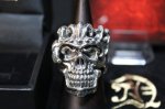 画像1: 銀覇刻牌髑髏輪　King of Diamonds Julius Caesar Skull Ring （受注生産品・Built-to-order products） (1)