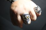 画像18: 銀命刻牌髑髏輪　Ace of Spades Rage Skull Ring ・with gemstone（受注生産品・Built-to-order products） (18)