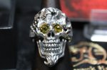 画像3: 銀命刻牌髑髏輪　Ace of Spades Rage Skull Ring ・with gemstone（受注生産品・Built-to-order products） (3)