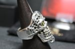 画像10: 銀命刻牌髑髏輪　Ace of Spades Rage Skull Ring ・with gemstone（受注生産品・Built-to-order products） (10)