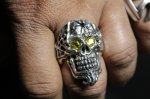 画像23: 銀命刻牌髑髏輪　Ace of Spades Rage Skull Ring ・with gemstone（受注生産品・Built-to-order products） (23)