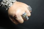 画像21: 銀命刻牌髑髏輪　Ace of Spades Rage Skull Ring ・with gemstone（受注生産品・Built-to-order products） (21)