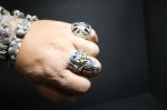 画像17: 銀命刻牌髑髏輪　Ace of Spades Rage Skull Ring ・with gemstone（受注生産品・Built-to-order products） (17)