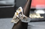 画像6: 銀命刻牌髑髏輪　Ace of Spades Rage Skull Ring ・with gemstone（受注生産品・Built-to-order products） (6)