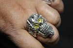 画像24: 銀命刻牌髑髏輪　Ace of Spades Rage Skull Ring ・with gemstone（受注生産品・Built-to-order products） (24)