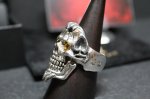 画像7: 銀命刻牌髑髏輪　Ace of Spades Rage Skull Ring ・with gemstone（受注生産品・Built-to-order products） (7)