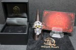 画像2: 銀命刻牌髑髏輪　Ace of Spades Rage Skull Ring ・with gemstone（受注生産品・Built-to-order products） (2)