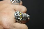 画像14: 銀命刻牌髑髏輪　Ace of Spades Rage Skull Ring ・with gemstone（受注生産品・Built-to-order products） (14)