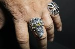 画像22: 銀命刻牌髑髏輪　Ace of Spades Rage Skull Ring ・with gemstone（受注生産品・Built-to-order products） (22)