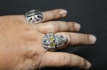 画像15: 銀命刻牌髑髏輪　Ace of Spades Rage Skull Ring ・with gemstone（受注生産品・Built-to-order products） (15)