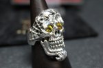 画像8: 銀命刻牌髑髏輪　Ace of Spades Rage Skull Ring ・with gemstone（受注生産品・Built-to-order products） (8)